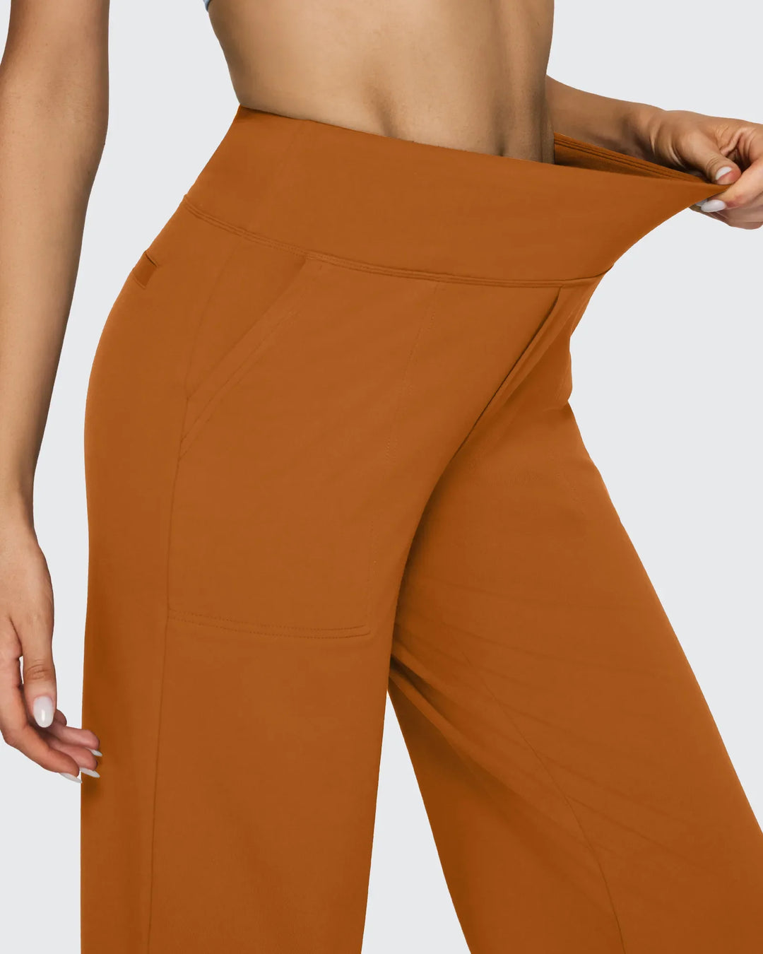 Cristina | Pantalones Mujer Tiro Alto Pierna Ancha con Bolsillos