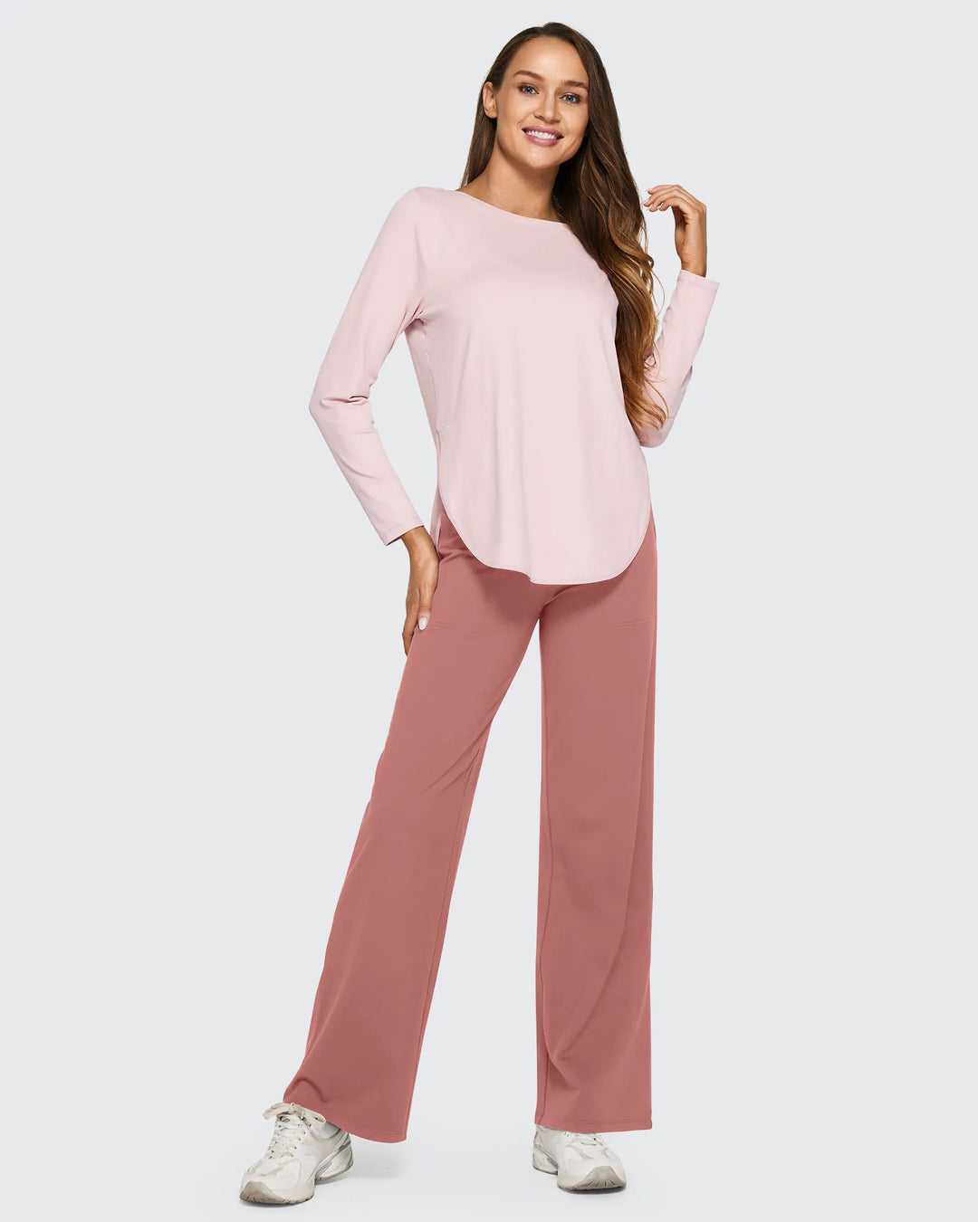 Cristina | Pantalones Mujer Tiro Alto Pierna Ancha con Bolsillos