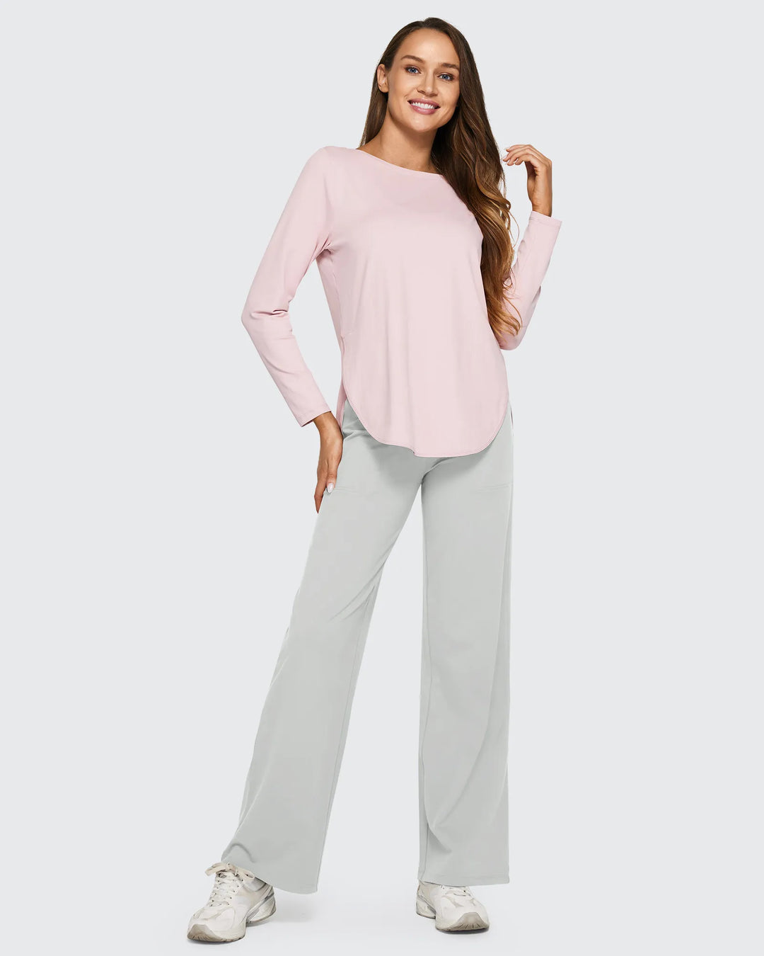 Cristina | Pantalones Mujer Tiro Alto Pierna Ancha con Bolsillos