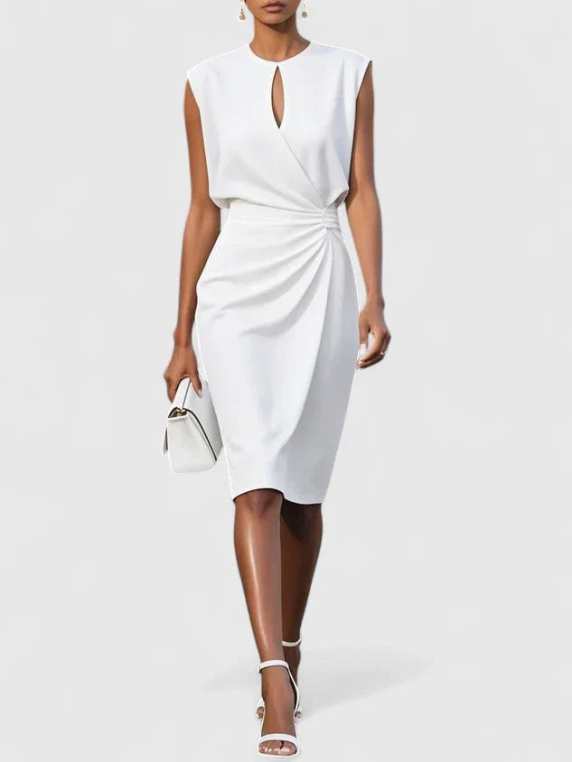 Cristina | Vestido Midi Mujer con Fruncido Invitada