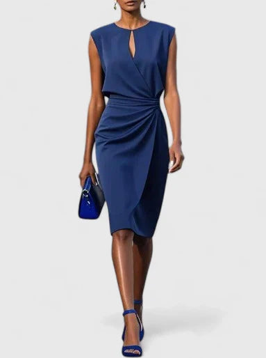 Cristina | Vestido Midi Mujer con Fruncido Invitada