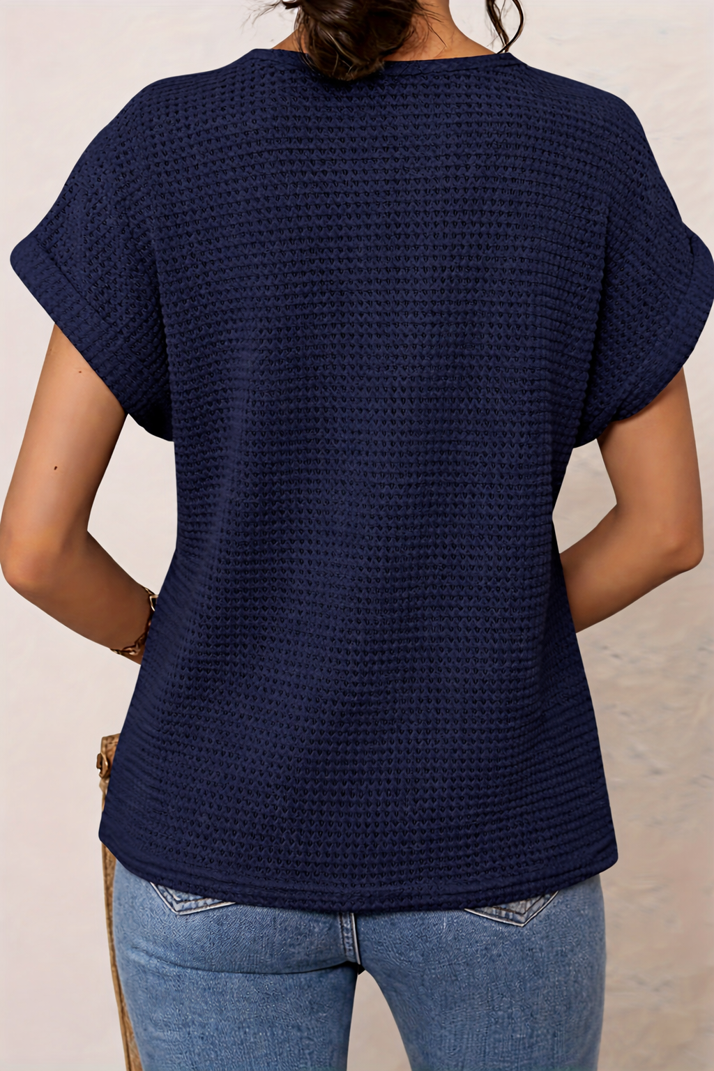 Daniela | Blusa Manga Corta Cuello V Encaje Bordado