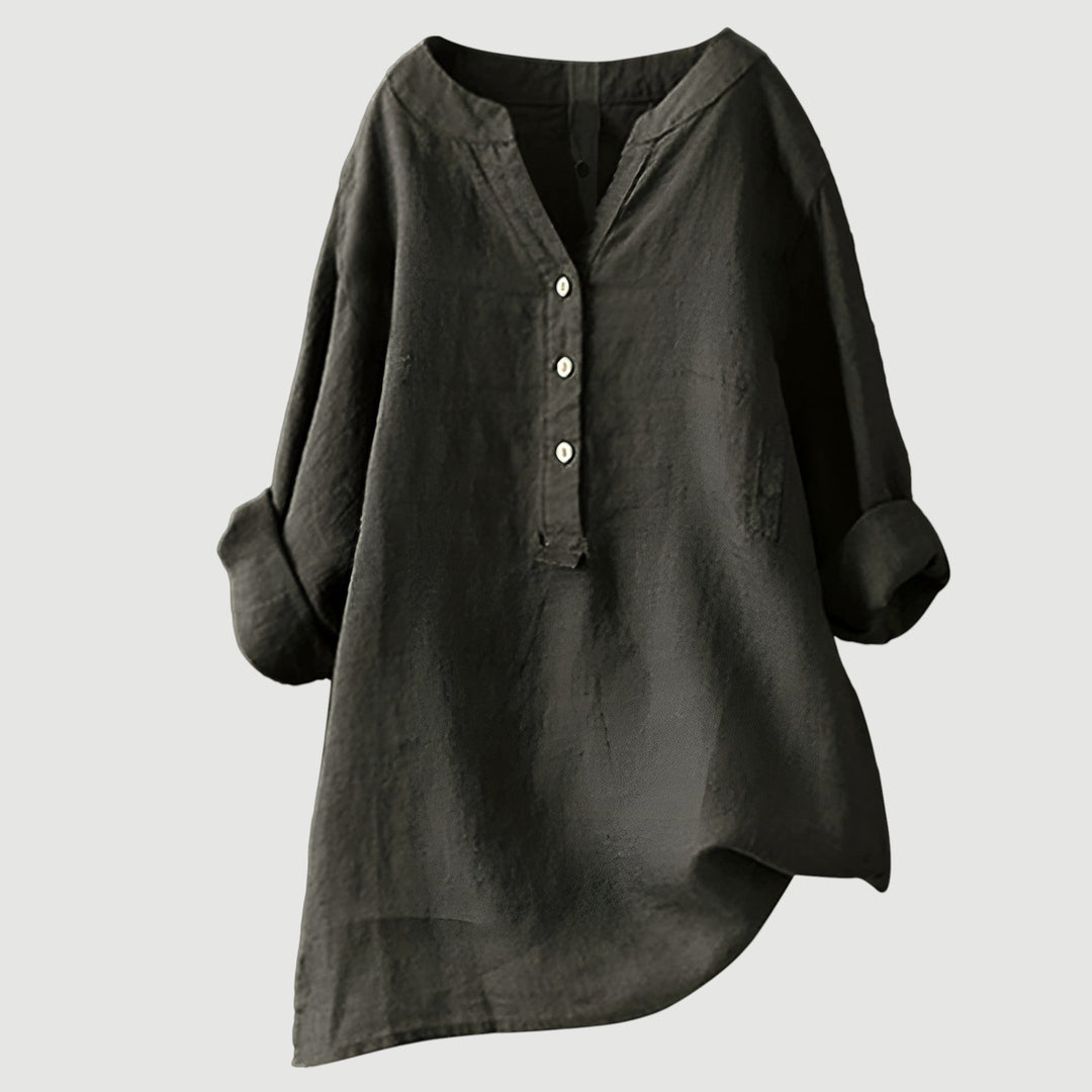 Daniela | Blusa Túnica Cuello V Manga Larga