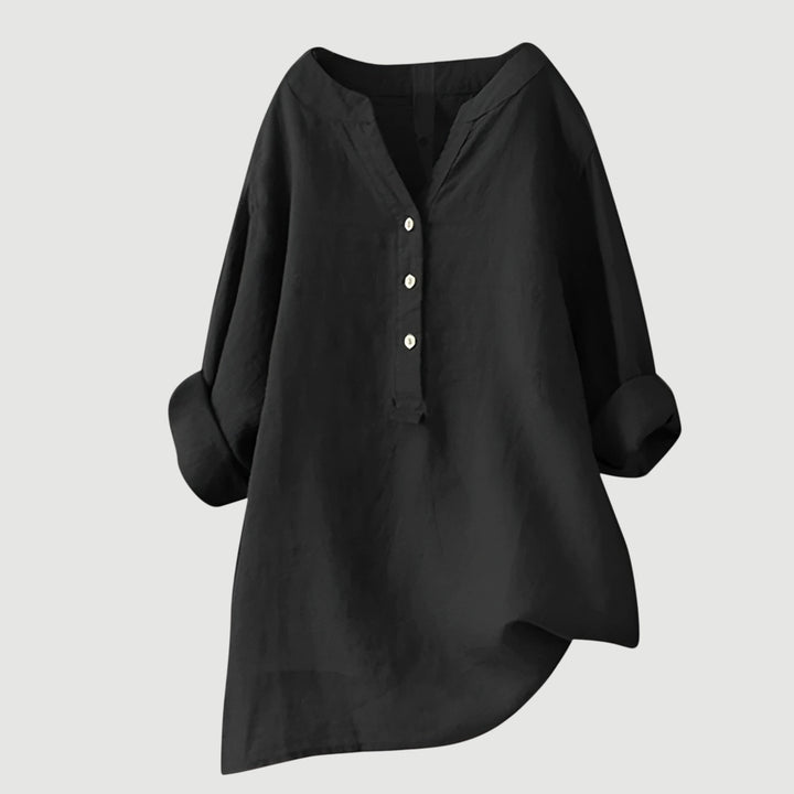 Daniela | Blusa Túnica Cuello V Manga Larga