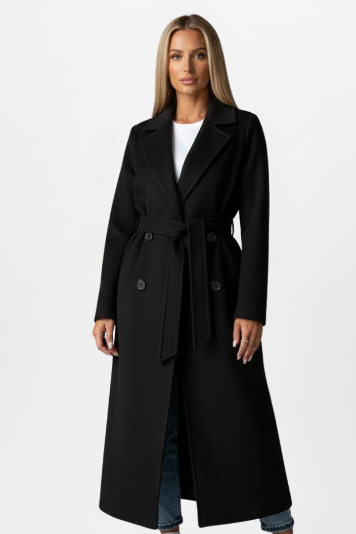 Daniela | Chaqueta Trench Mujer Larga Cruzada Cinturón