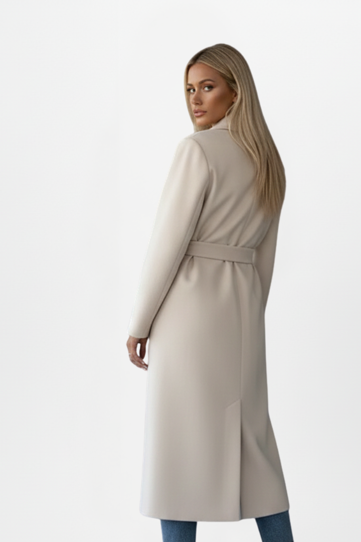 Daniela | Chaqueta Trench Mujer Larga Cruzada Cinturón