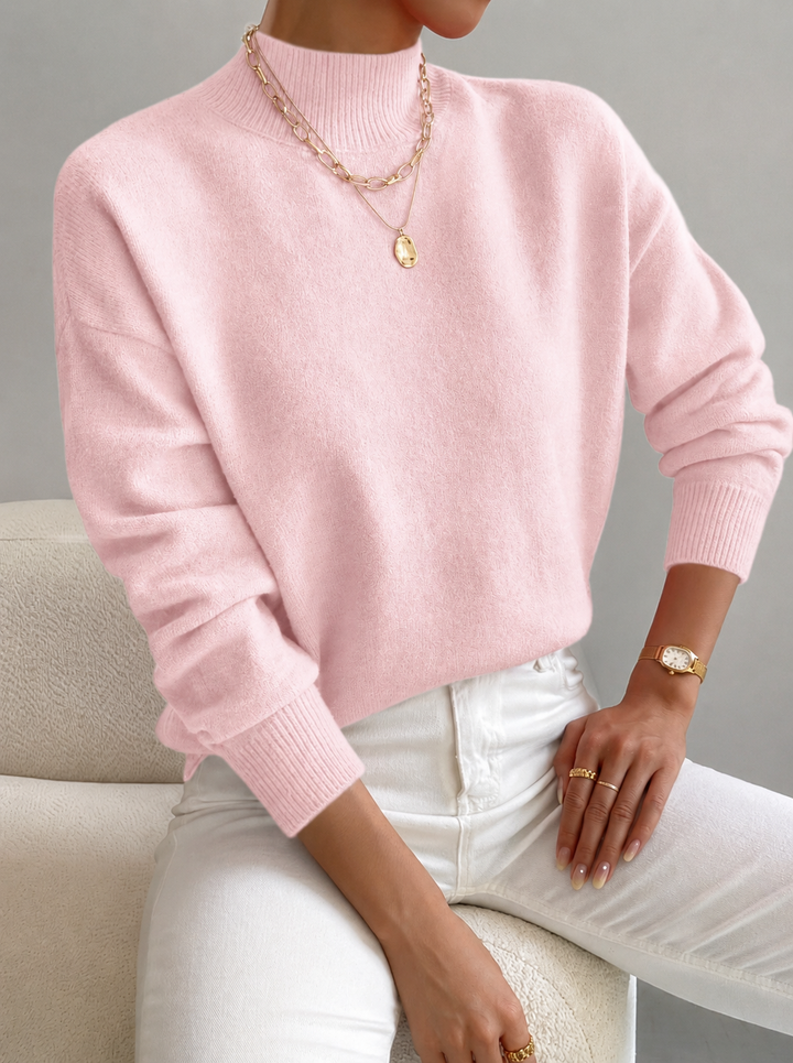 Daniela | Jersey Mujer Cuello Alto Manga Larga Punto Grueso