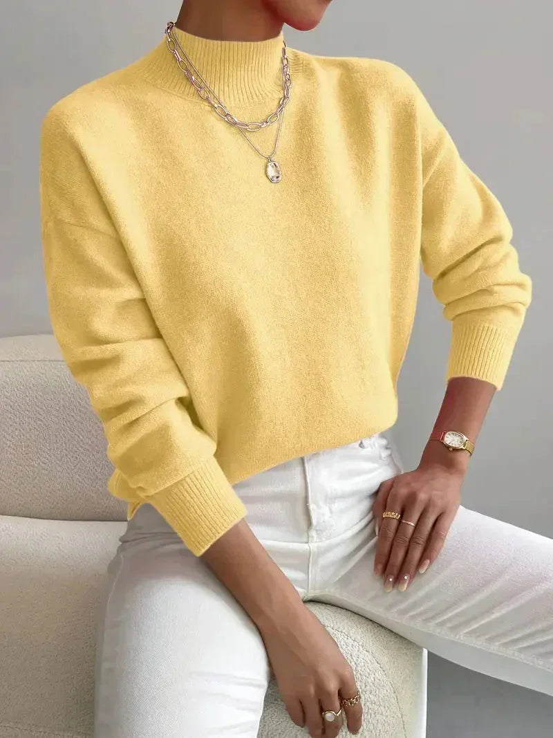 Daniela | Jersey Mujer Cuello Alto Manga Larga Punto Grueso