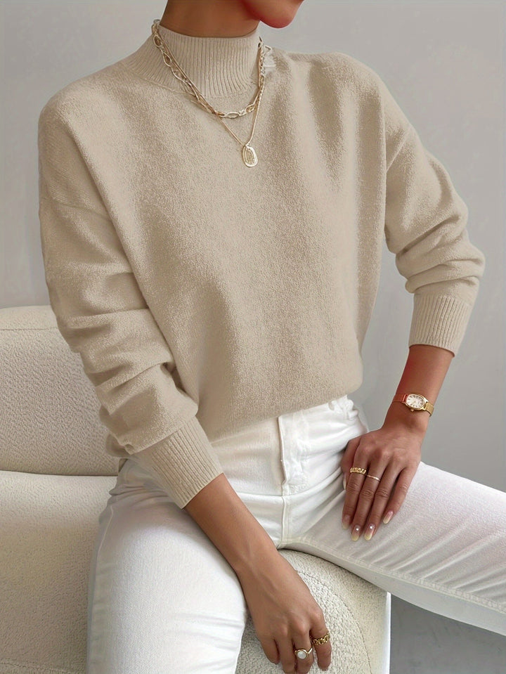 Daniela | Jersey Mujer Cuello Alto Manga Larga Punto Grueso