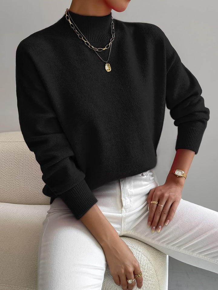Daniela | Jersey Mujer Cuello Alto Manga Larga Punto Grueso