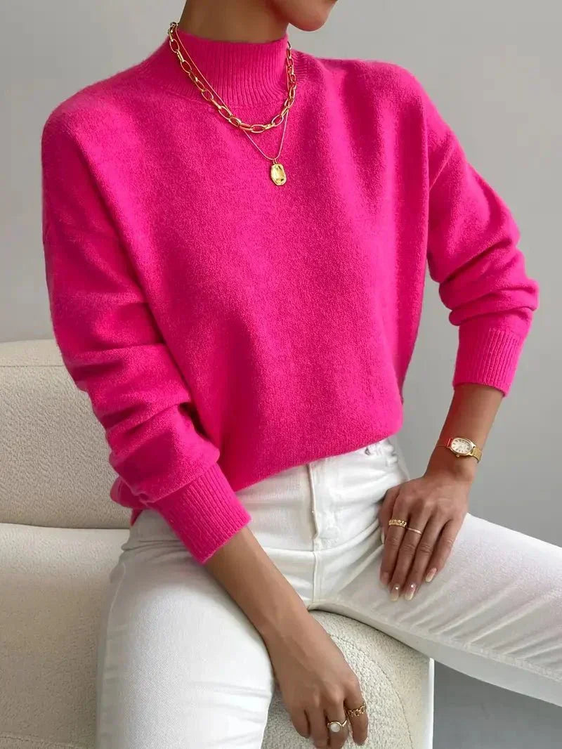 Daniela | Jersey Mujer Cuello Alto Manga Larga Punto Grueso
