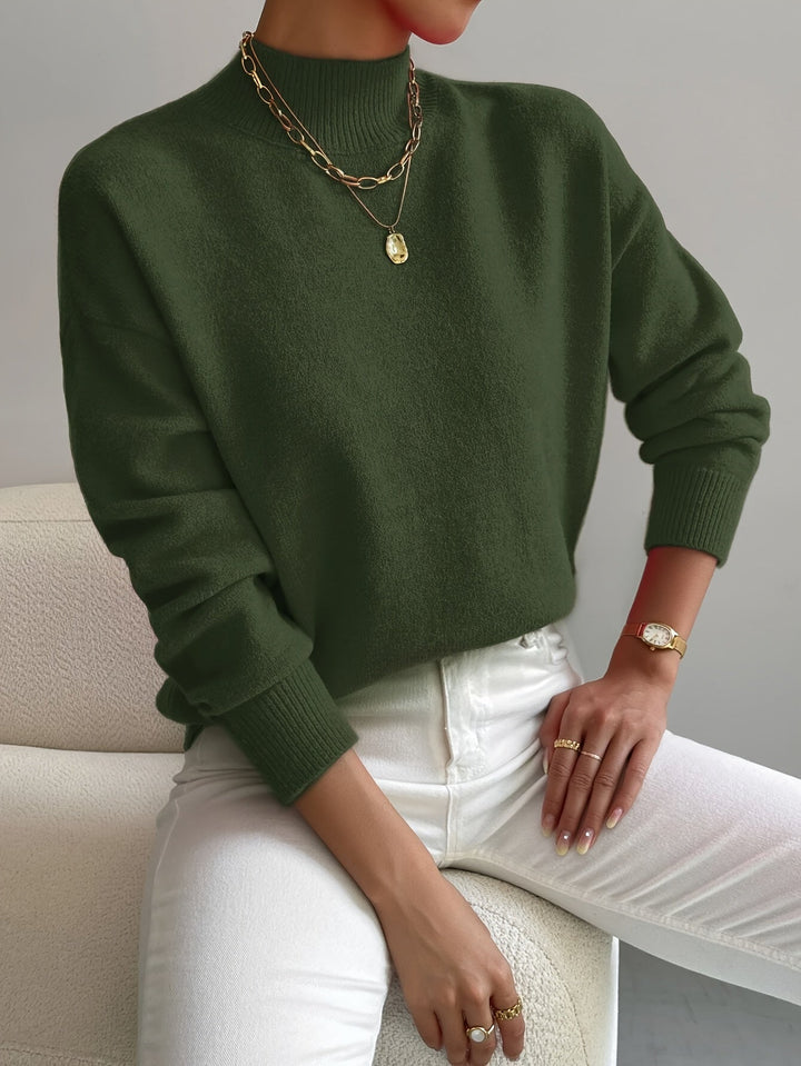 Daniela | Jersey Mujer Cuello Alto Manga Larga Punto Grueso