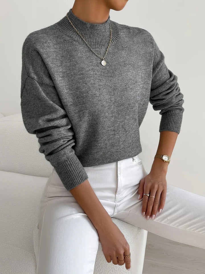 Daniela | Jersey Mujer Cuello Alto Manga Larga Punto Grueso