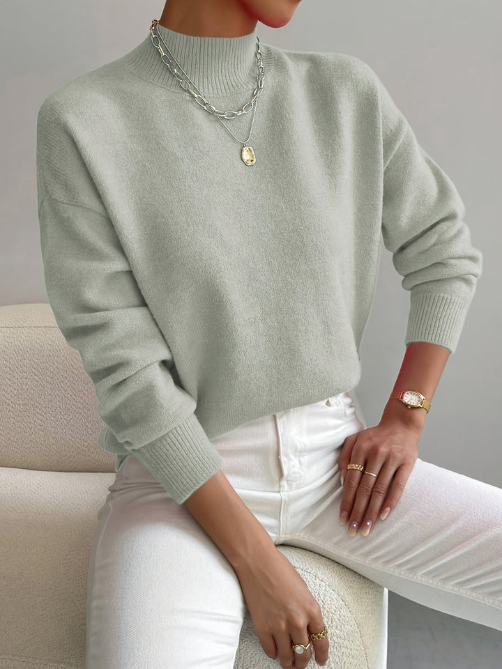 Daniela | Jersey Mujer Cuello Alto Manga Larga Punto Grueso