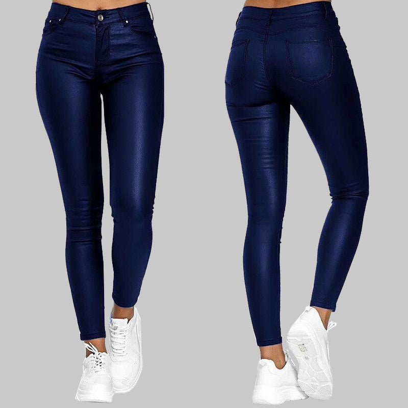 Daniela | Pantalones Mujer Cuero Sintético Tiro Alto Skinny