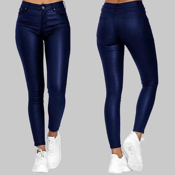 Daniela | Pantalones Mujer Cuero Sintético Tiro Alto Skinny