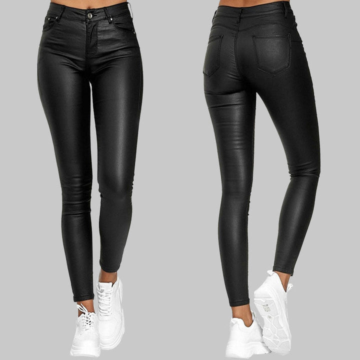 Daniela | Pantalones Mujer Cuero Sintético Tiro Alto Skinny