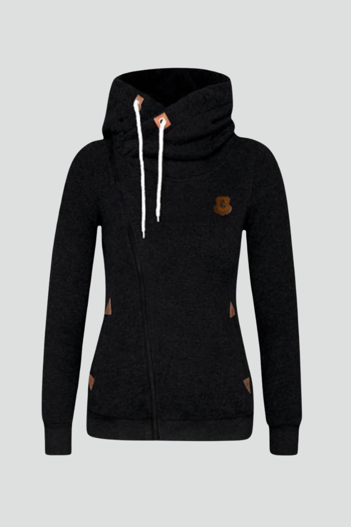Daniela | Sudadera con Capucha Zip Asimétrico Mujer
