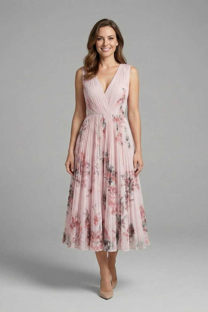 Daniela | Vestido Midi Plisado Mujer