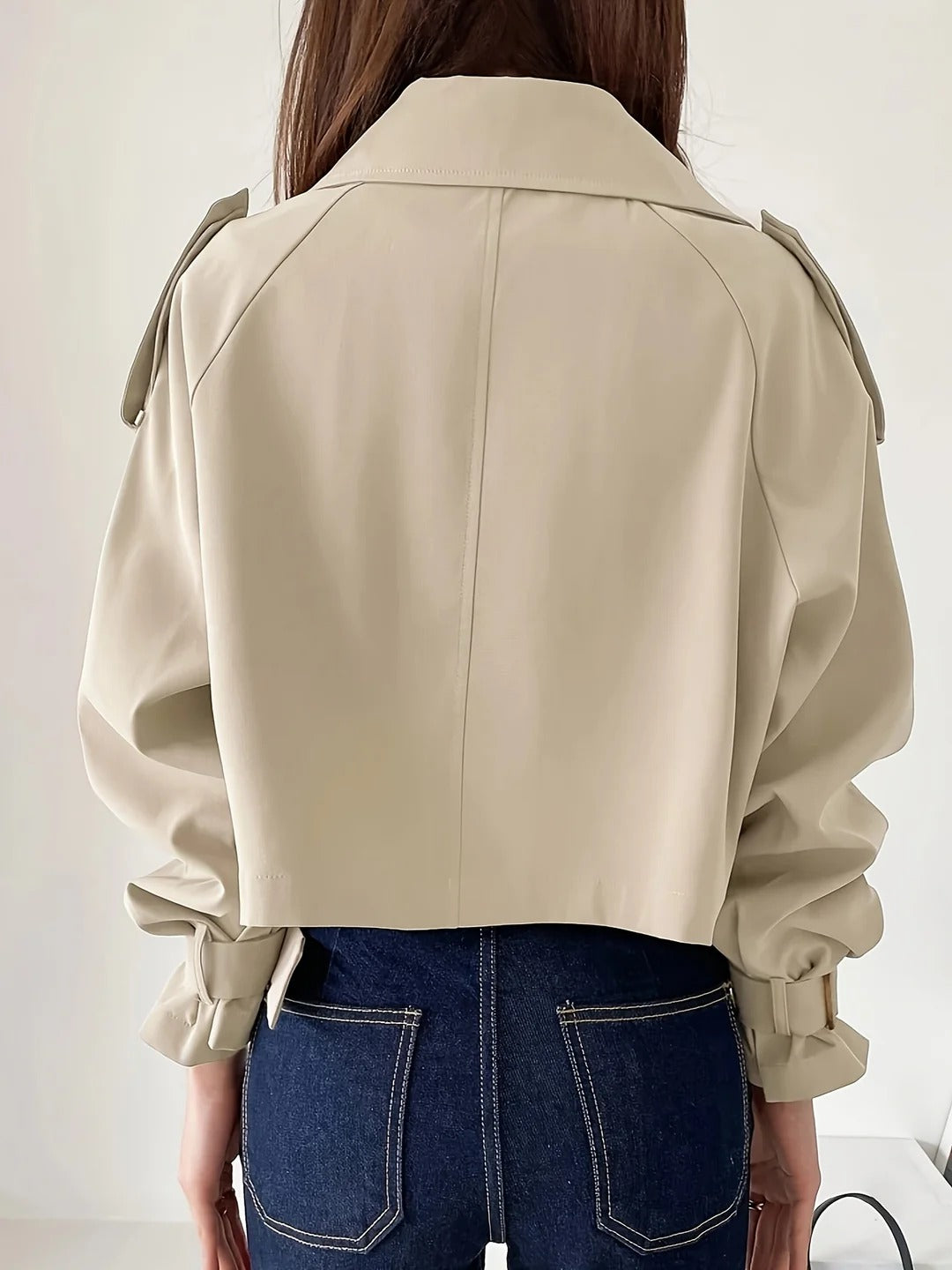Diana | Gabardina Mujer Cropped Trench Beige