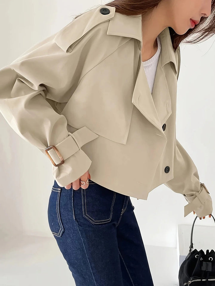 Diana | Gabardina Mujer Cropped Trench Beige