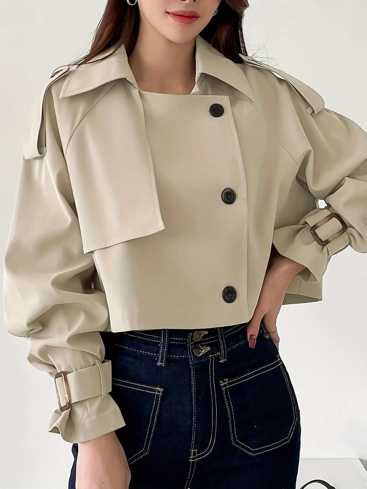 Diana | Gabardina Mujer Cropped Trench Beige
