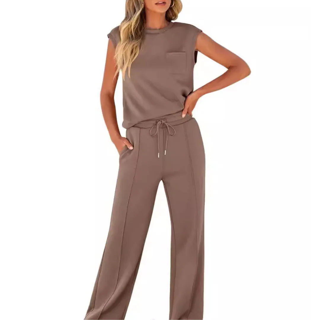 Diana | Pijama Mujer Manga Corta Pantalón Ancho