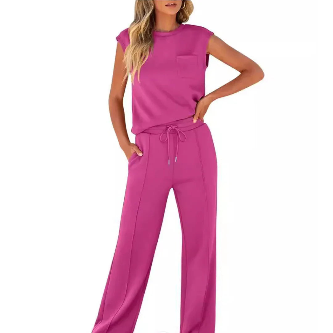 Diana | Pijama Mujer Manga Corta Pantalón Ancho