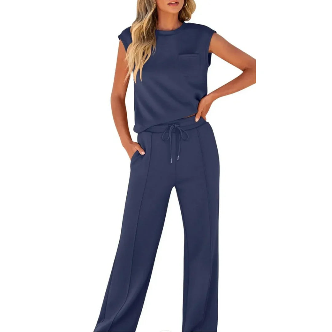 Diana | Pijama Mujer Manga Corta Pantalón Ancho
