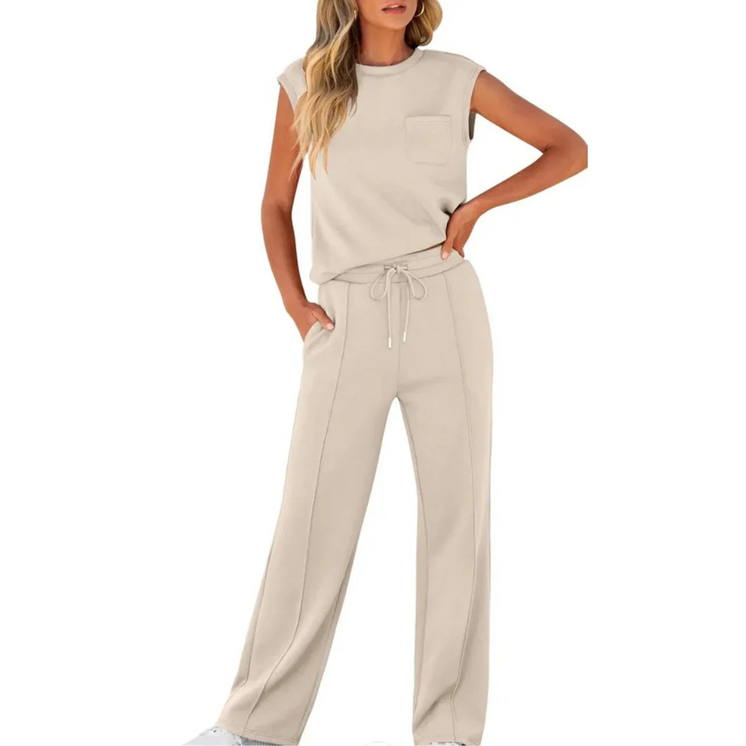 Diana | Pijama Mujer Manga Corta Pantalón Ancho