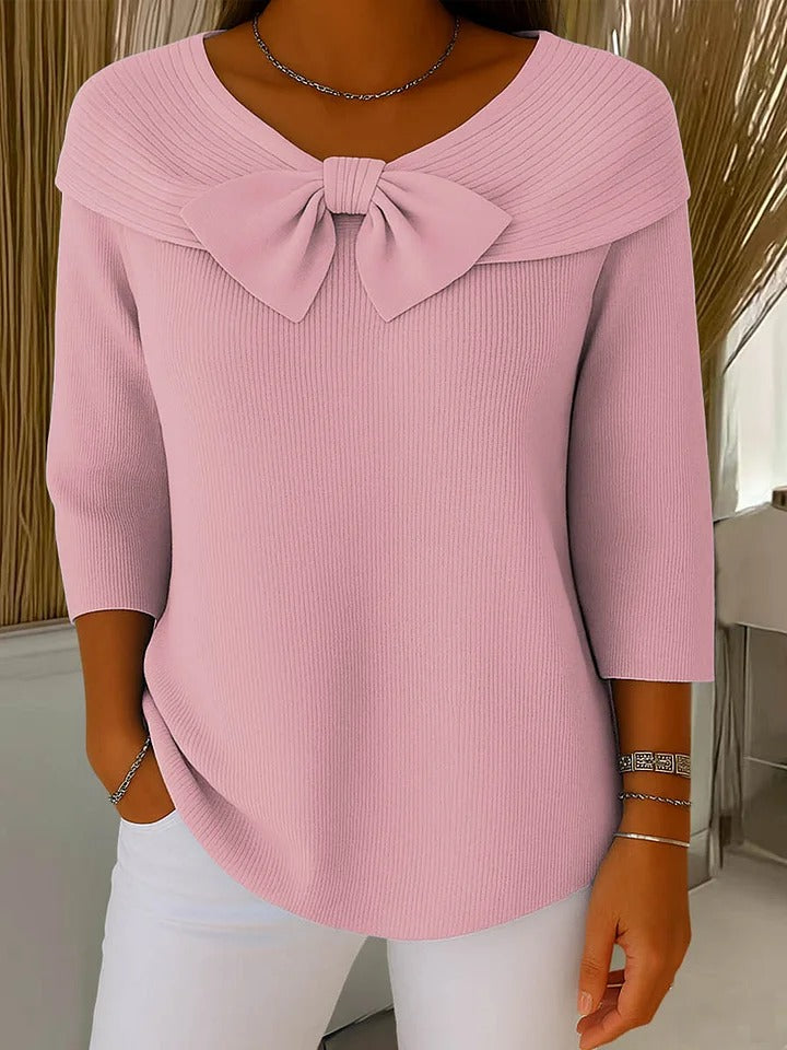Elena | Blusa Mujer Manga Larga Cuello V Lazo