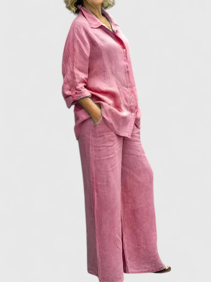 Elena | Conjunto Blusa y Pantalones Mujer Lino