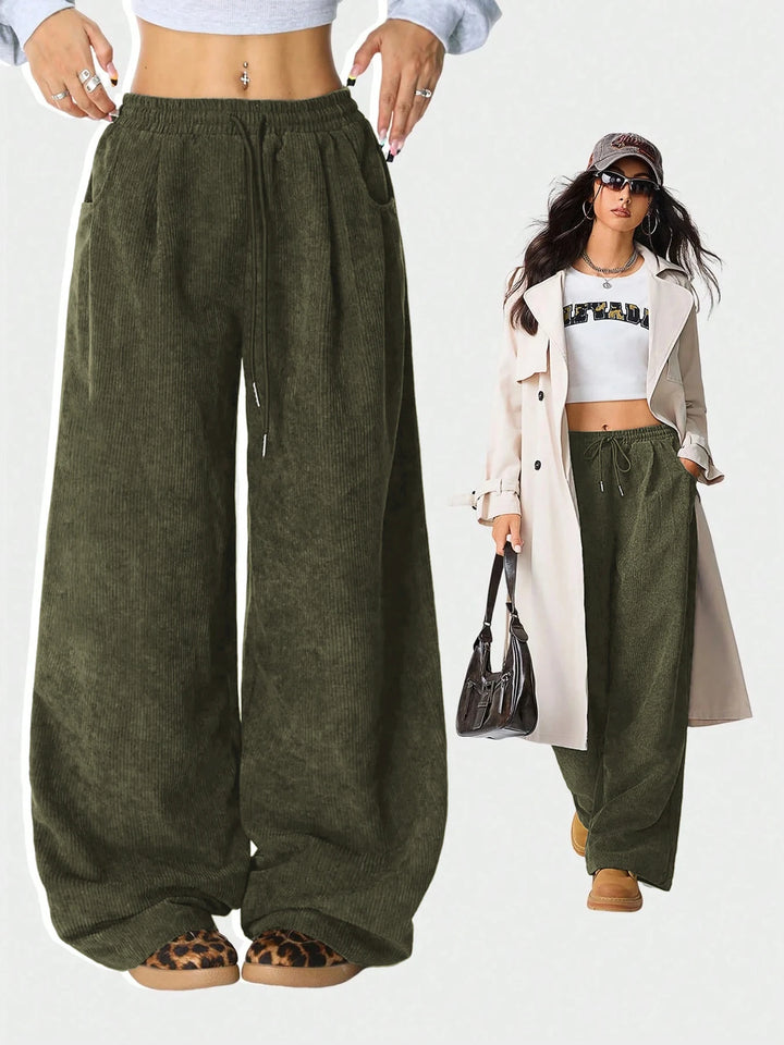 Elena | Pantalones Mujer Pata Ancha Cordón