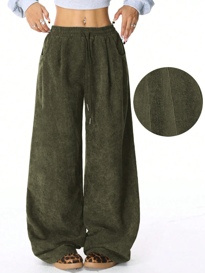 Elena | Pantalones Mujer Pata Ancha Cordón