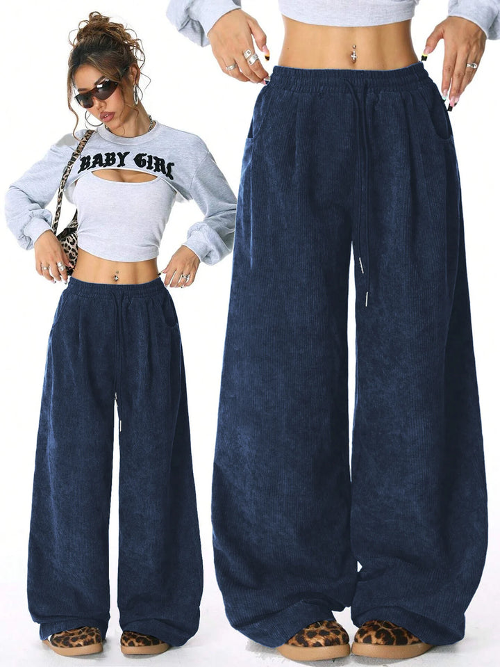 Elena | Pantalones Mujer Pata Ancha Cordón