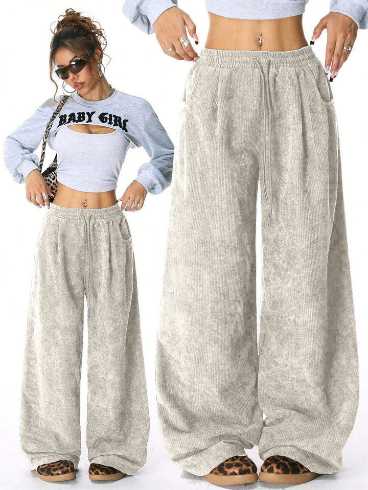 Elena | Pantalones Mujer Pata Ancha Cordón