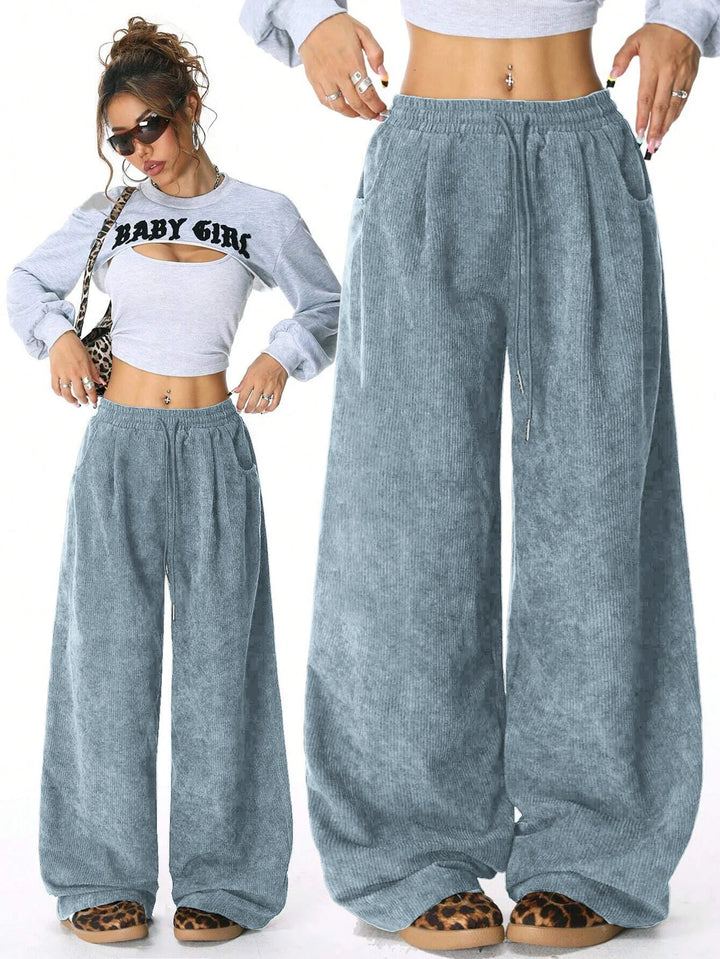 Elena | Pantalones Mujer Pata Ancha Cordón
