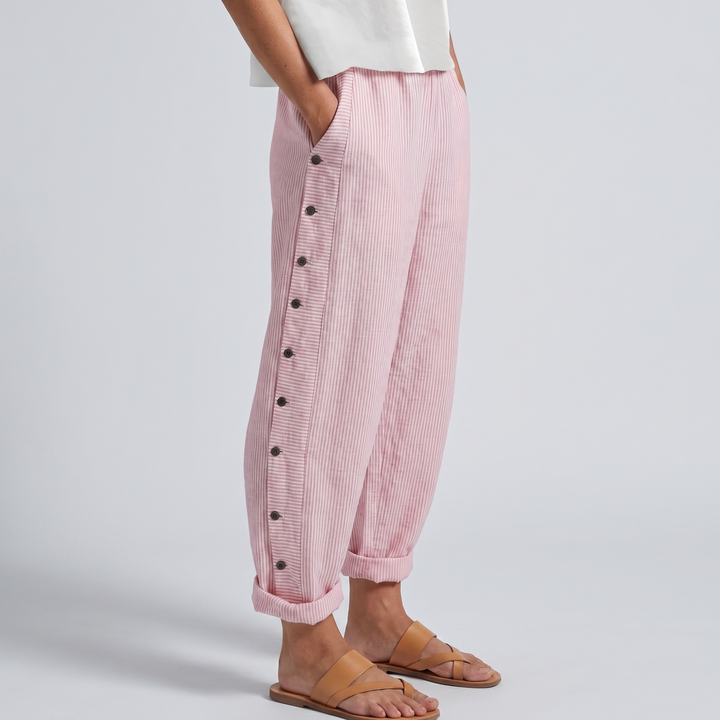 Gabriela | Pantalón Rayado Botones Mujer