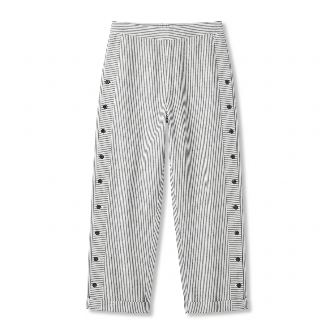 Gabriela | Pantalón Rayado Botones Mujer