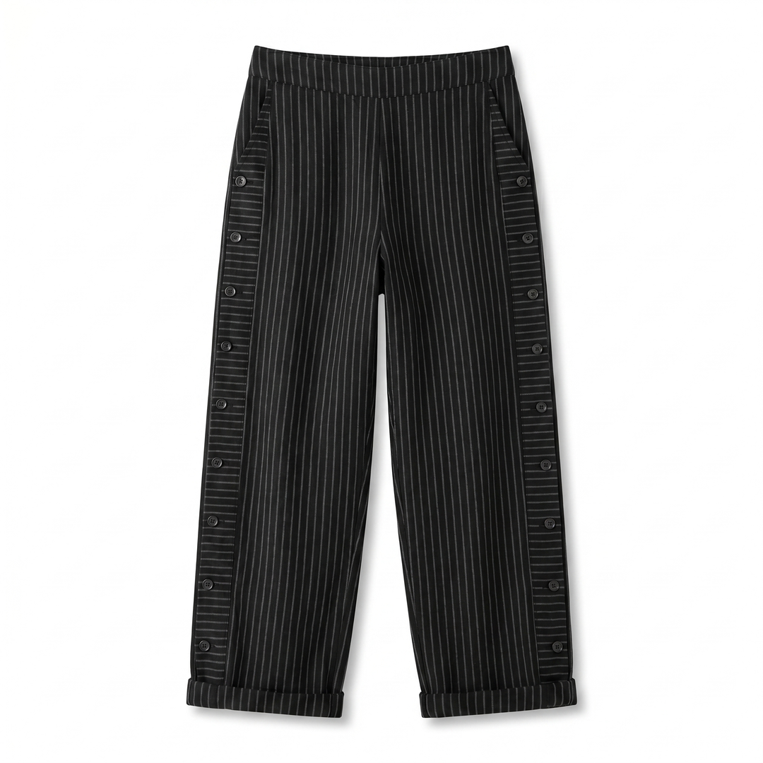 Gabriela | Pantalón Rayado Botones Mujer