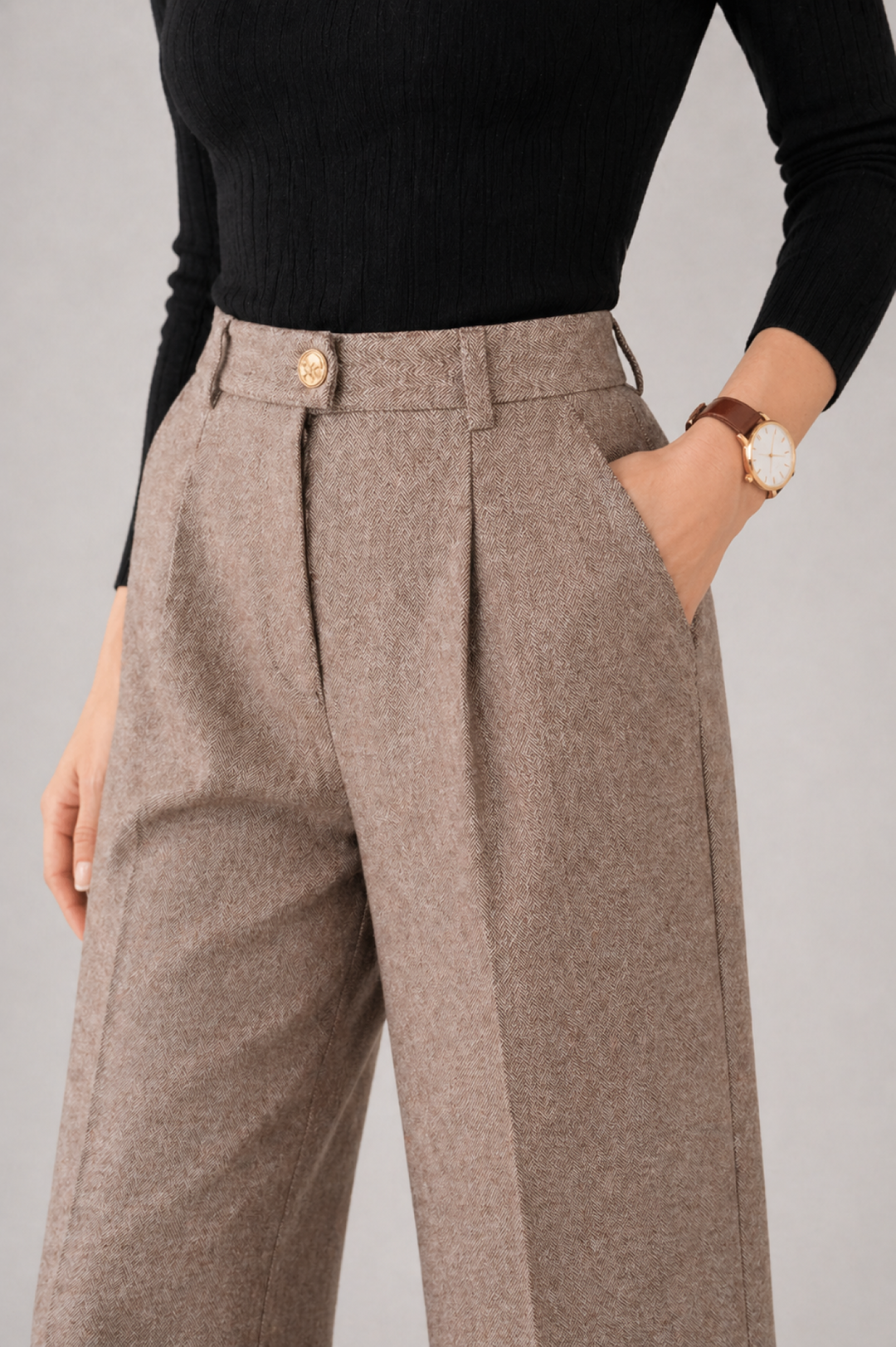 Gabriela | Pantalones Mujer Lana Pliegues