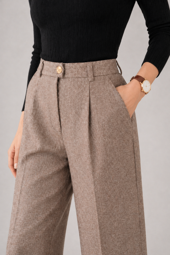 Gabriela | Pantalones Mujer Lana Pliegues
