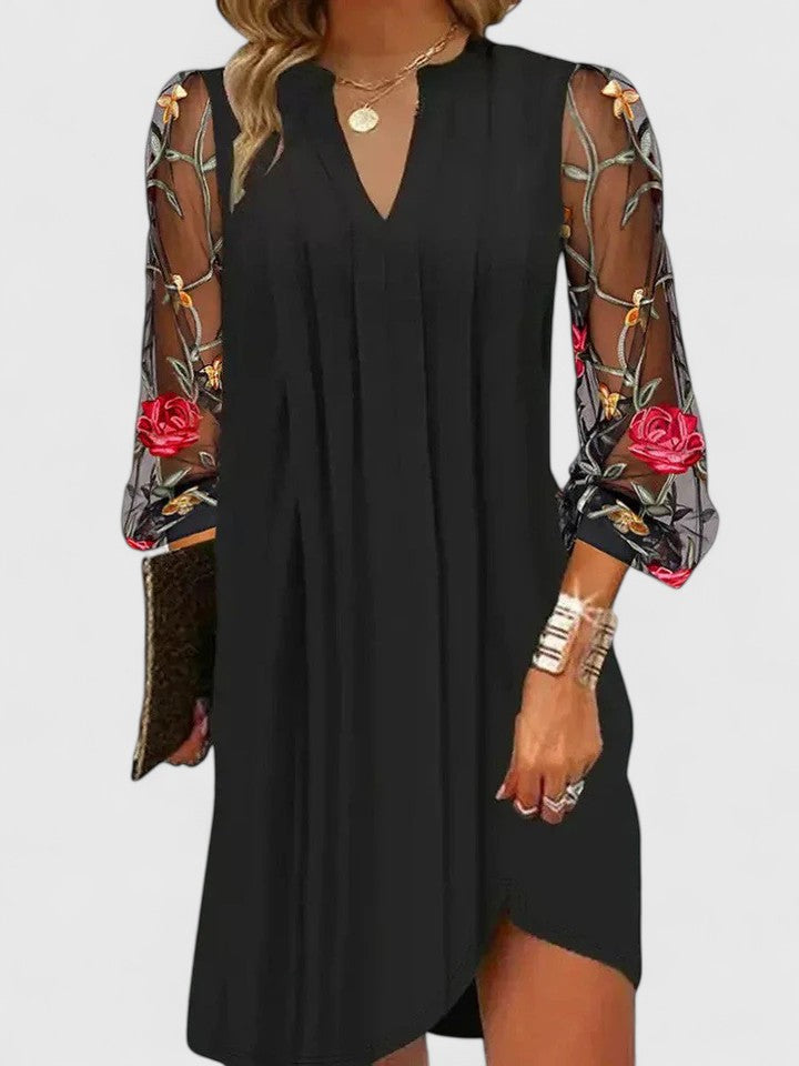 Gabriela | Vestido Mini Floral Mangas Largas