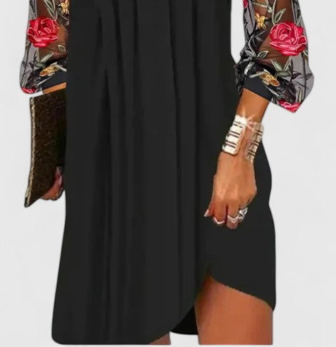 Gabriela | Vestido Mini Floral Mangas Largas