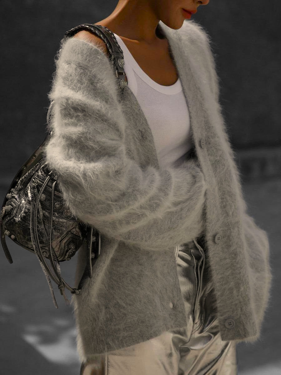 Gloria | Cárdigan Punto Mohair Cuello V