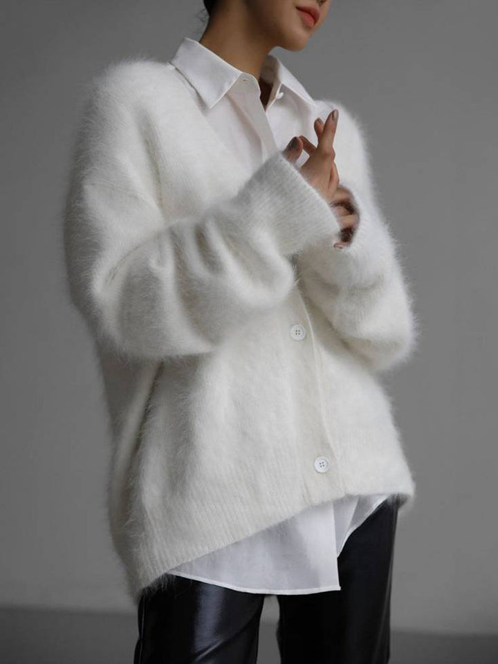 Gloria | Cárdigan Punto Mohair Cuello V