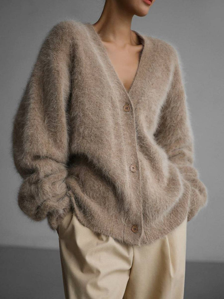 Gloria | Cárdigan Punto Mohair Cuello V