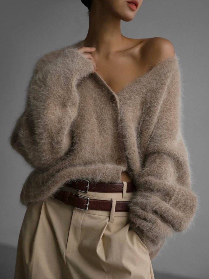 Gloria | Cárdigan Punto Mohair Cuello V