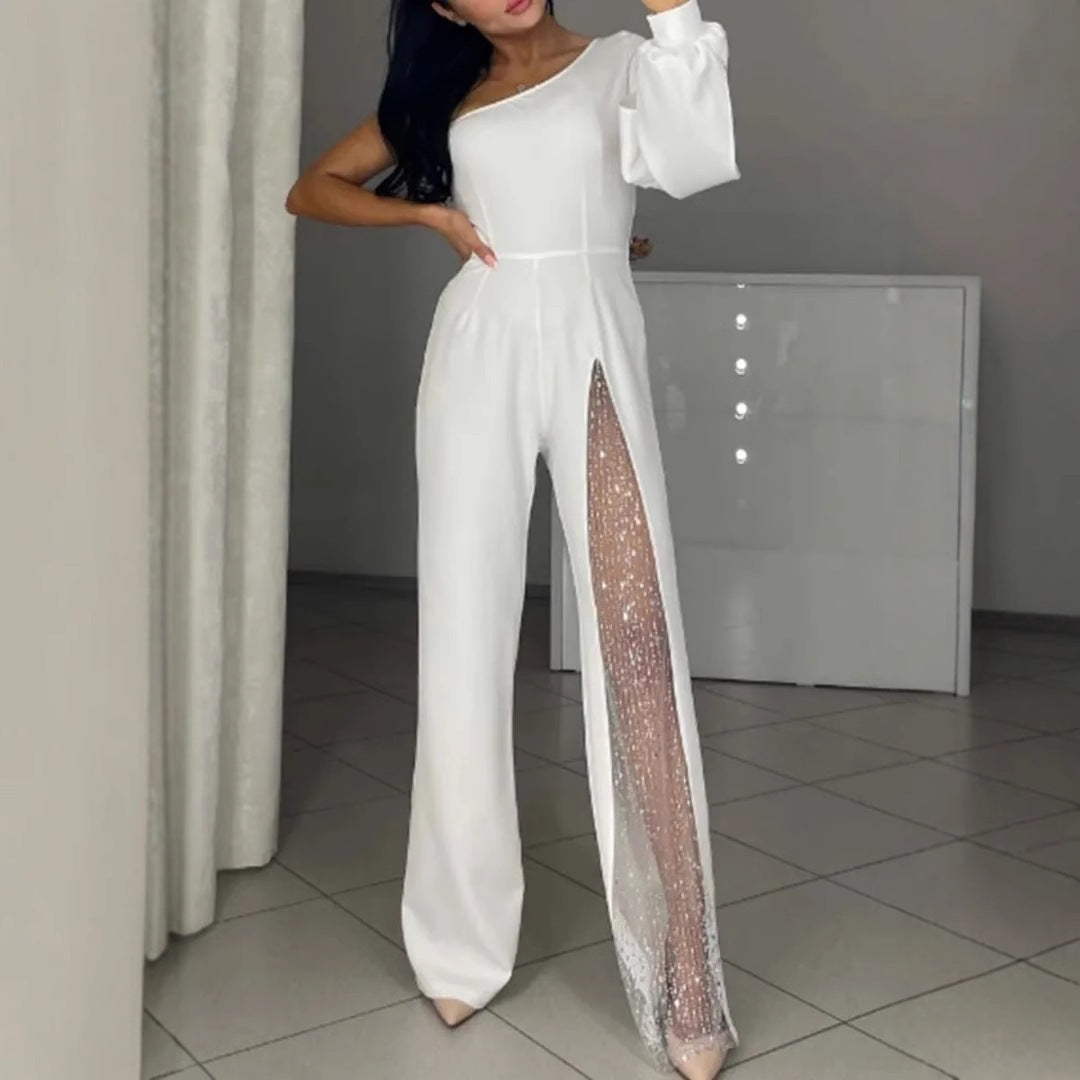 Gloria | Mono Blanco Mujer Pantalón Lentejuelas