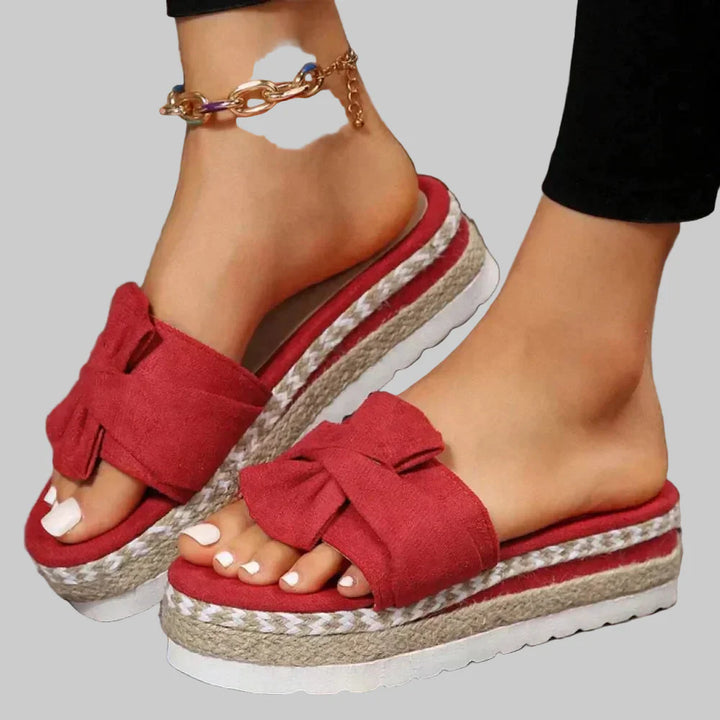 Gloria | Sandalias Plataforma de Esparto con Lazo